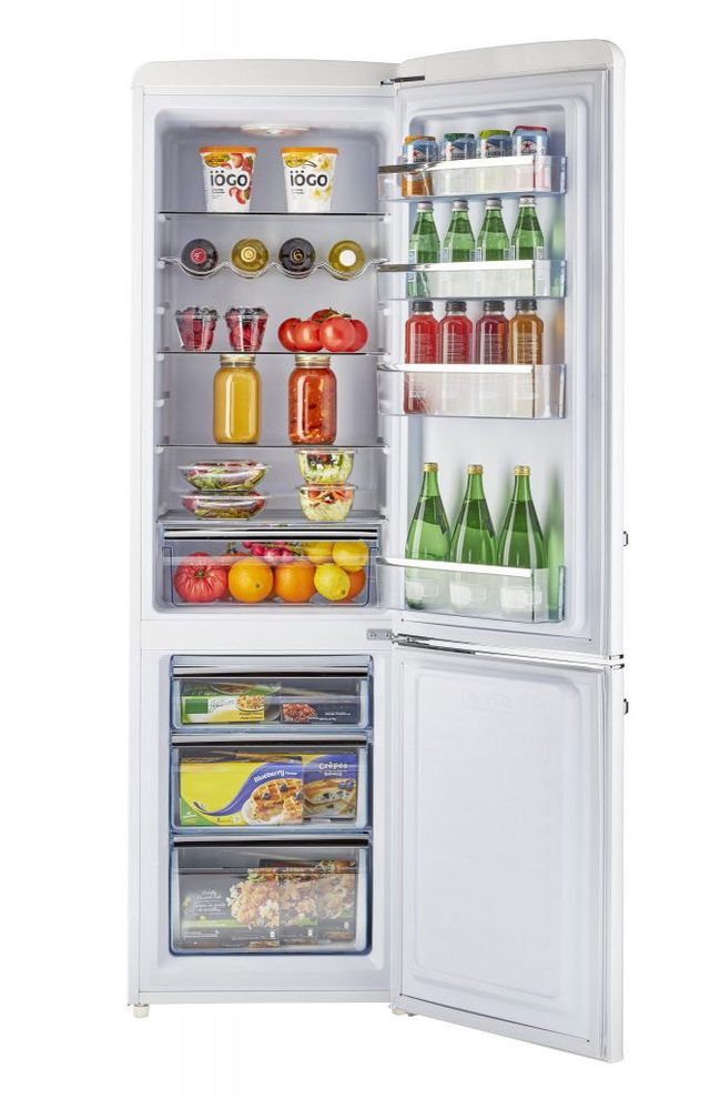 Unique® Appliances Classic Retro 9.0 Cu. Ft. Marshmallow White Counter Depth Freestanding Bottom Freezer Refrigerator 4