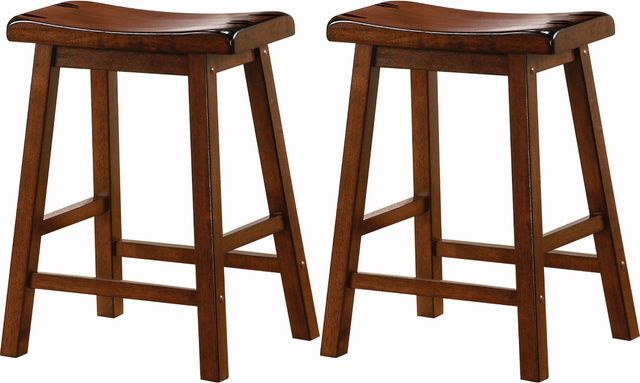 Coaster® Durant 2-Piece Chestnut Wooden Counter Height Stools