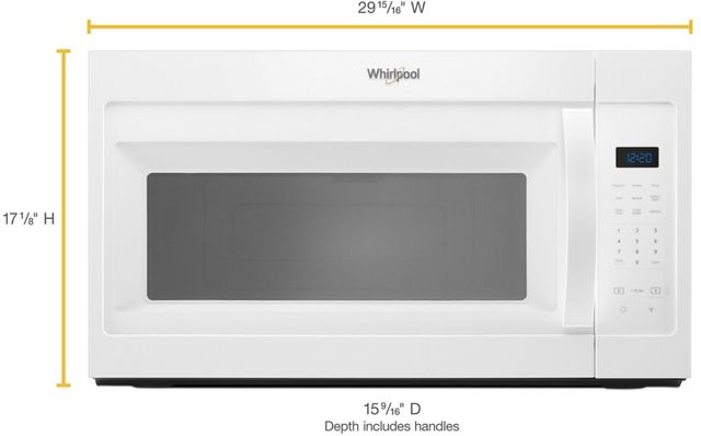 Whirlpool® 1.7 Cu. Ft. White Over the Range Microwave 2