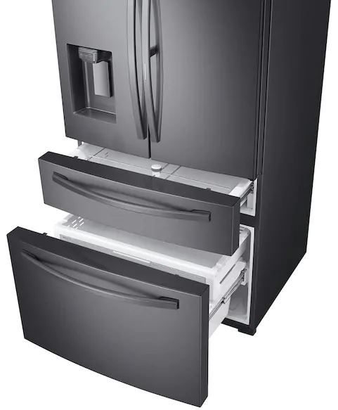 Samsung 22 Cu. Ft. Fingerprint Black Stainless Steel Counter Depth French Door Refrigerator 2