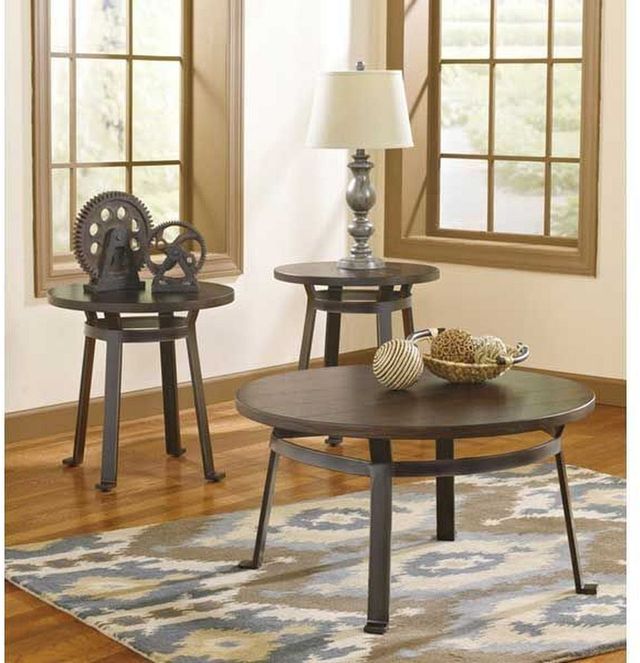 Signature Design by Ashley® Challiman 3-Piece Rustic Brown Occasional Table Set 2
