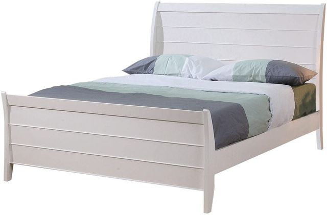 Coaster® Selena White Twin Youth Sleigh Platform Bed  0