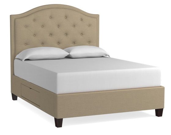 Bassett® Furniture Custom Upholstered Vienna California King Arched Bed with 2 Storage Drawers