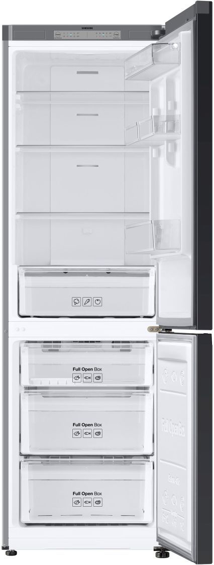 Samsung 12.0 Cu. Ft. Bespoke Grey Glass Bottom Freezer Refrigerator with Customizable Colors and Flexible Design 28