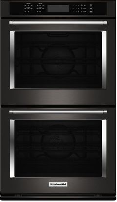 KitchenAid® 30" Black Stainless Steel with PrintShield™ Finish Electric Built In Double Oven