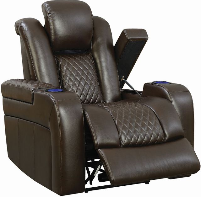 Coaster® Delangelo 3 Piece Brown Power Reclining Living Room Set 6