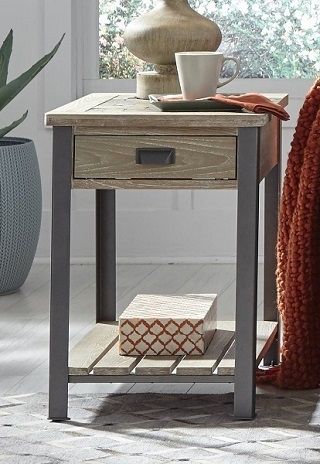 Null Furniture Brown Rectangular End Table 1