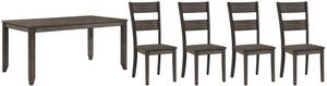 Crown Mark Sean Melamine Grey 5 Piece Dining Table Set - DOES NOT INCLUDE BENCH