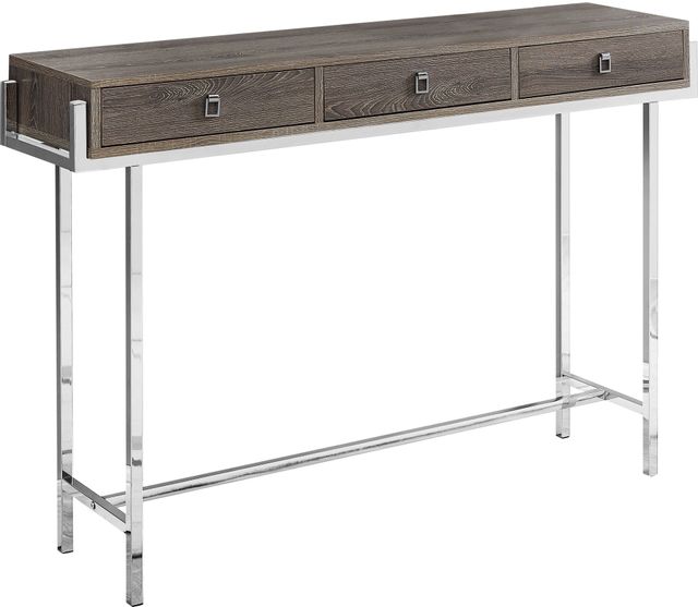 Monarch Specialties Inc. Dark Taupe 48" Chrome Metal Accent Console Table