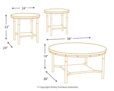 Sandling 3 Piece Rustic Brown Occasional Table Set 8