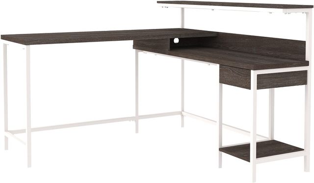 Signature Design by Ashley® Dorrinson Two-tone L-Desk with Storage-0