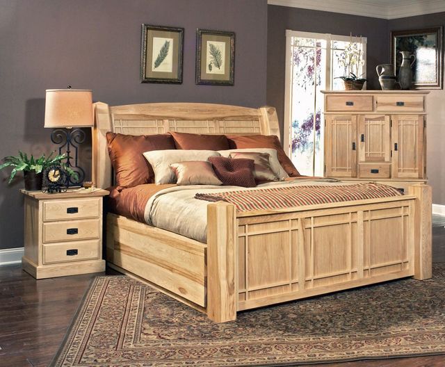 A-America® Amish Highlands Eastern King Arch Panel Storage Bed