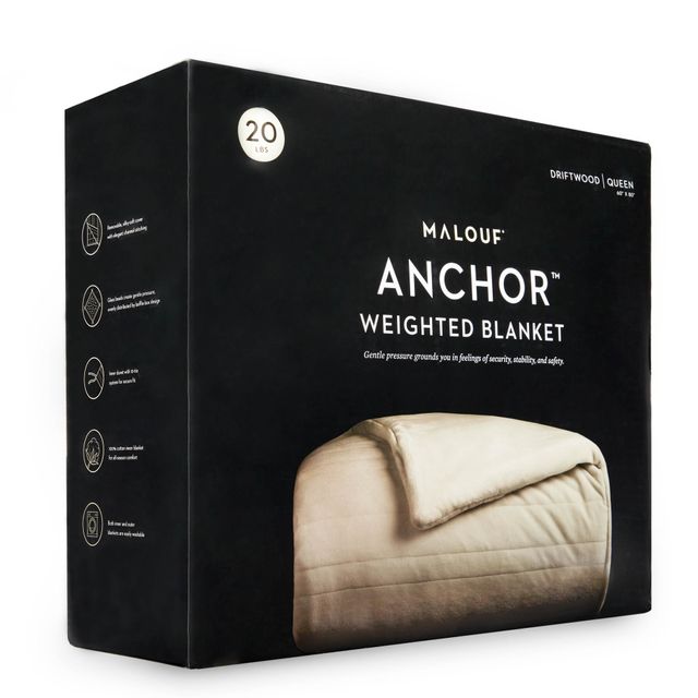 Malouf® Woven™ Anchor™ Ash 20 lbs Throw Weighted Blanket-2