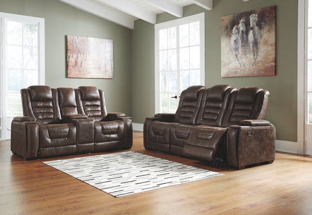 Signature Design by Ashley® Game Zone Bark Power Reclining Sofa with Adjustable Headrest 14