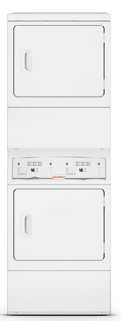 Speed Queen® Commercial 7.0 Cu. Ft. Washer, 7.0 Cu. Ft. Dryer White Stack Laundry-0