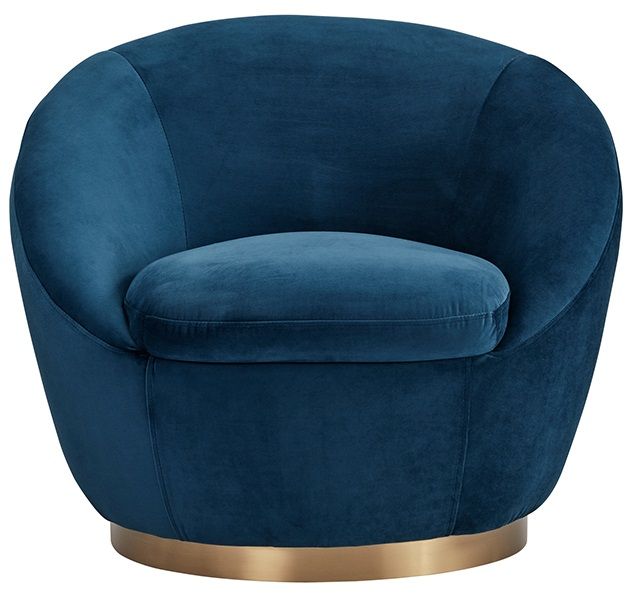 Armen Living Yves Navy Swivel Accent Chair | Lacks Furniture ...