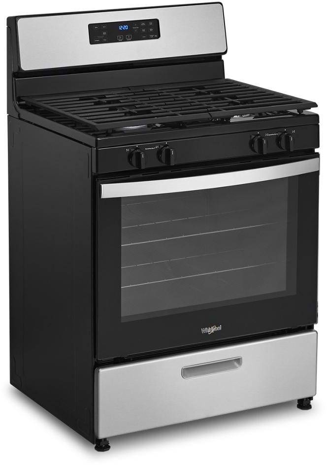 whirlpool 5.1 freestanding gas range