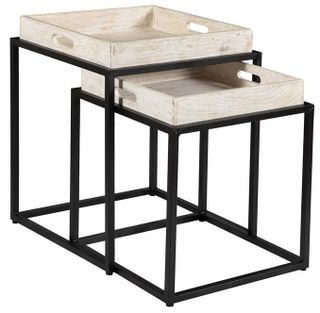 Coast2Coast Home™ 2-Piece Black/Merrimack White Wash Nesting Table Set