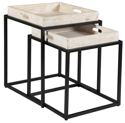 Coast2Coast Home™ Merrimack 2-Piece Black/White Wash Nesting Table Set