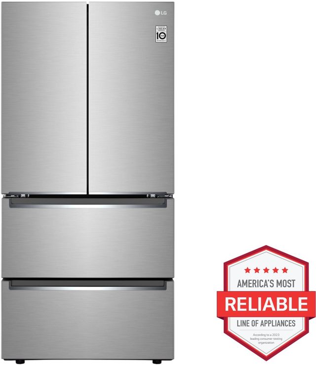 LG 33" 19.0 Cu. Ft. Smudge Resistant Stainless Steel Counter Depth French Door Refrigerator-1