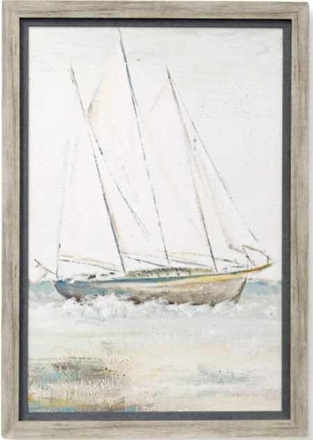 Stylecraft Sailing Away II Gray/Off-White Wall Art | Fischer Furniture ...