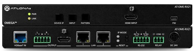 Atlona® 2×1 AV Switcher and Receiver with Scaler