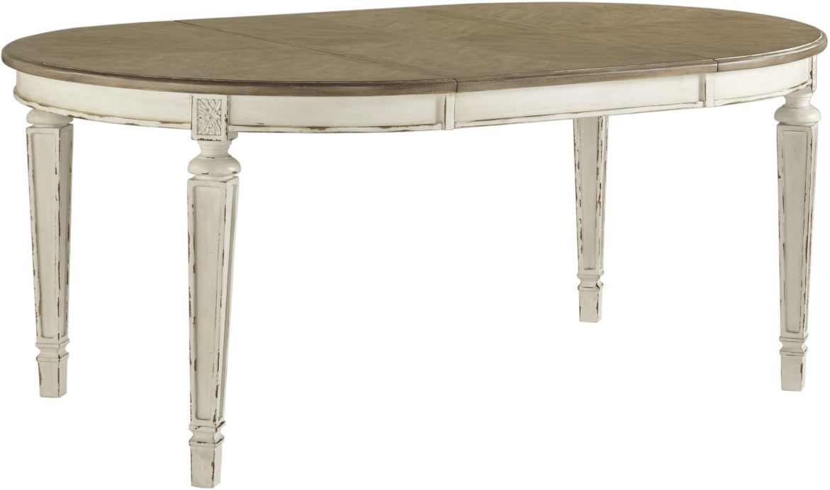 Signature Design by Ashley® Realyn Chipped White Oval Dining Room Extension Table