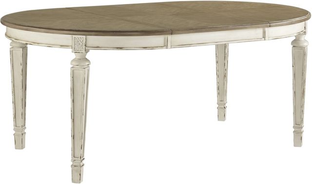 Signature Design by Ashley® Realyn Chipped White Oval Dining Room Extension Table-0