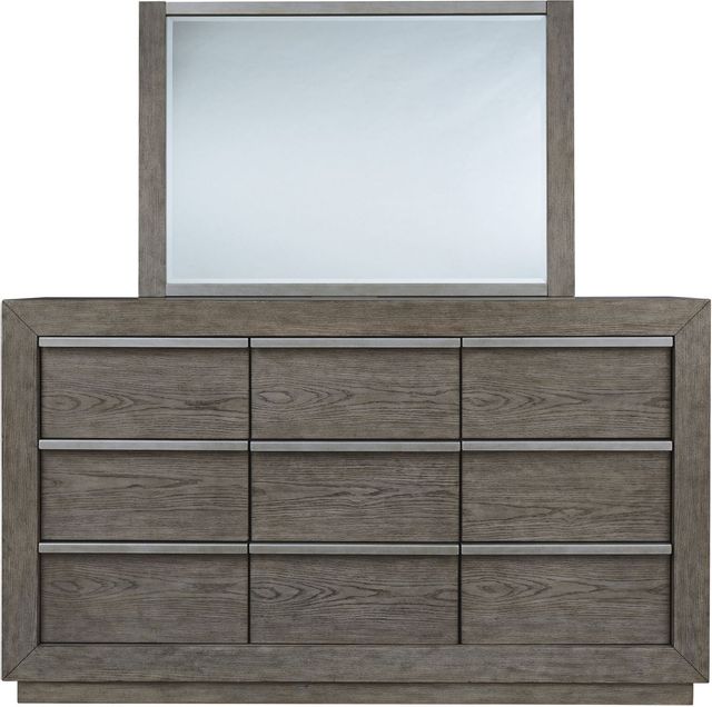 Benchcraft® Anibecca Weathered Gray Dresser and Mirror-0