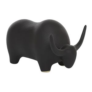 Uma Home Black Ceramic Bull Sculpture