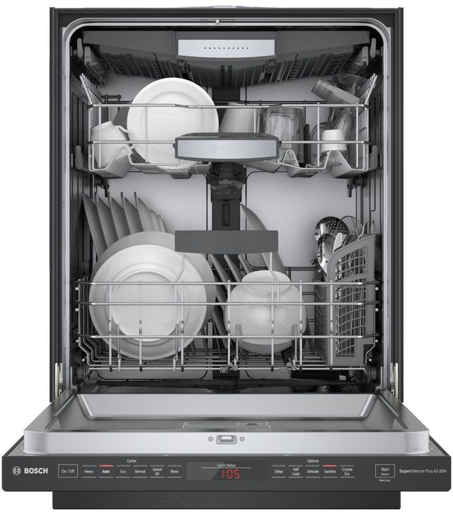 Bosch® 800 Series 24" Black Stainless Steel Top Control Built In Dishwasher-1