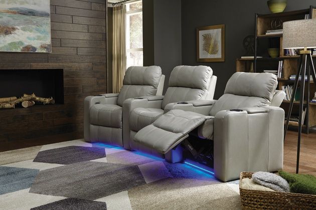 Palliser® Furniture Soundtrack 3-Piece Gray Theater Seating 3