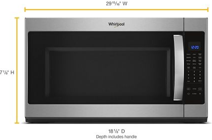 Whirlpool® 2.1 Cu. Ft. Fingerprint Resistant Stainless Steel Over The Range Microwave 18