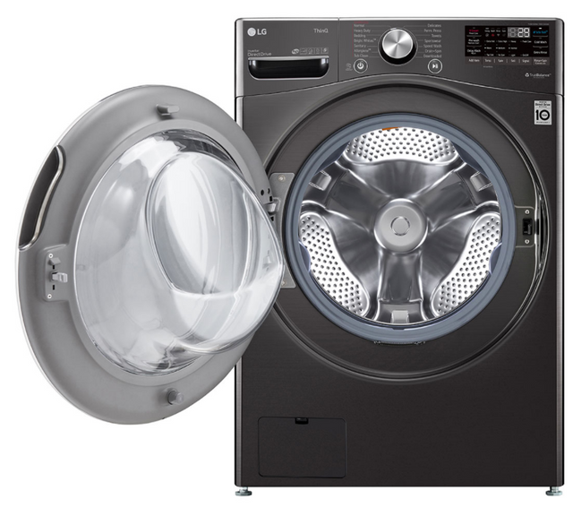 LG Black Stainless Steel Front Load Laundry Pair 6