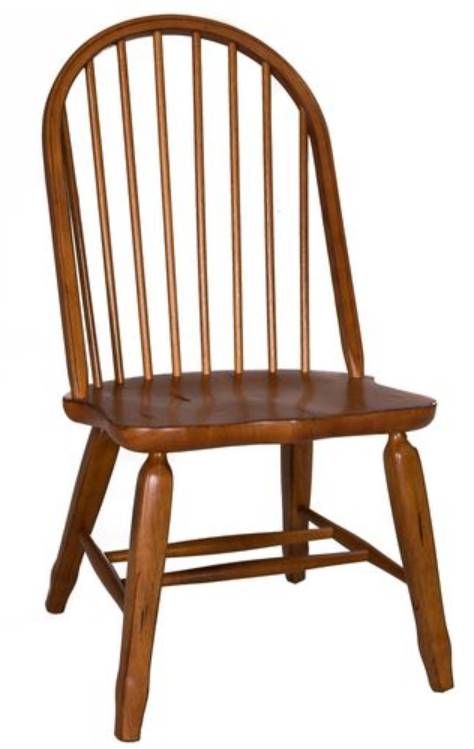 Liberty Treasures Rustic Oak Bow Back Side Chair-Black 2