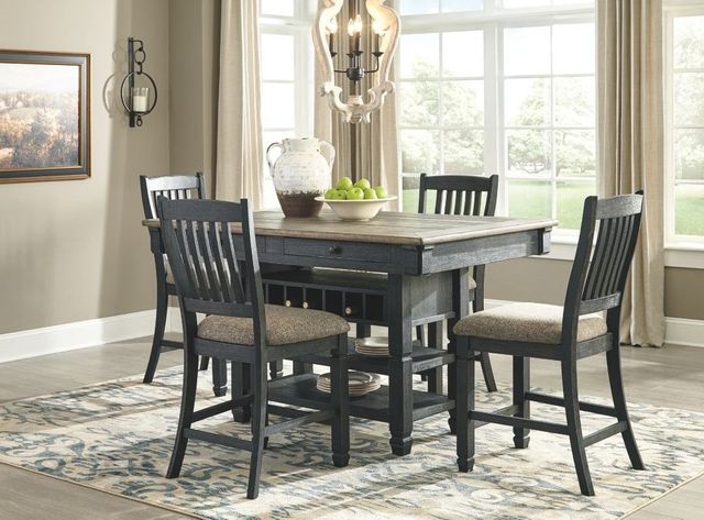 Signature Design by Ashley® Tyler Creek 5-Piece Black and Gray Counter Height Dining Table Set  7