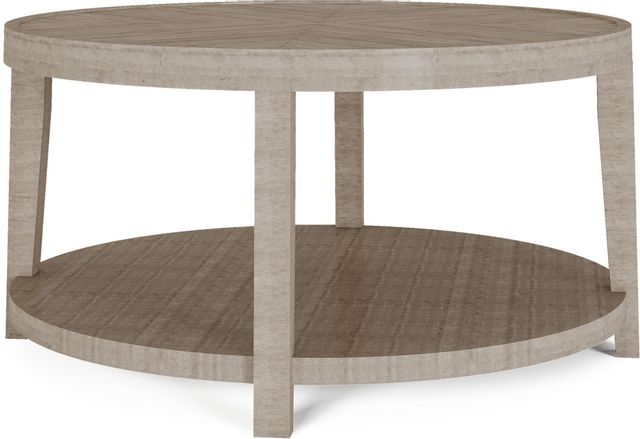 Flexsteel® Chevron Stone Gray Round Coffee Table-1
