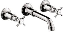 AXOR Montreux Chrome Wall-Mounted Widespread Faucet Trim with Cross Handles, 1.2 GPM