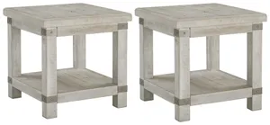 Signature Design by Ashley® Carynhurst 2-Piece White Wash Gray End Tables Set