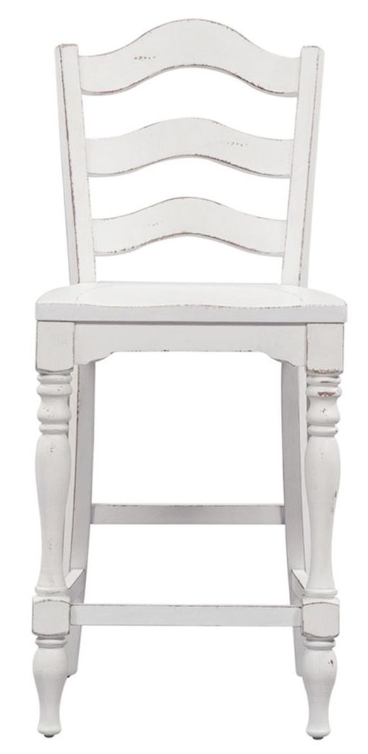 Liberty Furniture Magnolia Manor Antique White Ladder Back Counter Chair-2