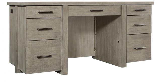 aspenhome® Platinum Gray Linen 66" Executive Desk-0