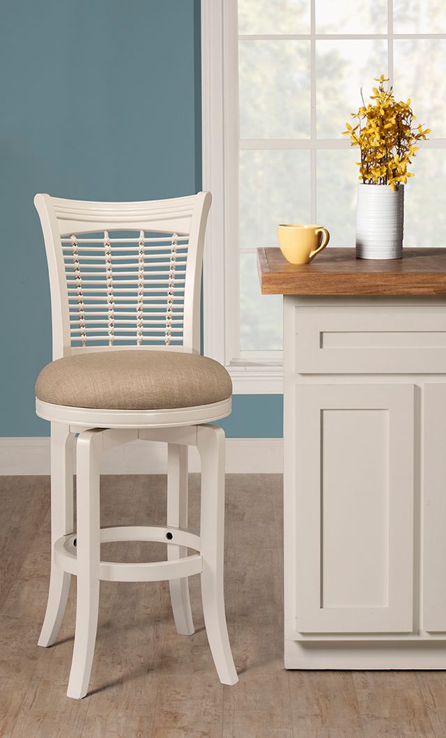 Hillsdale Furniture Bayberry White Swivel Counter Height Stool 1