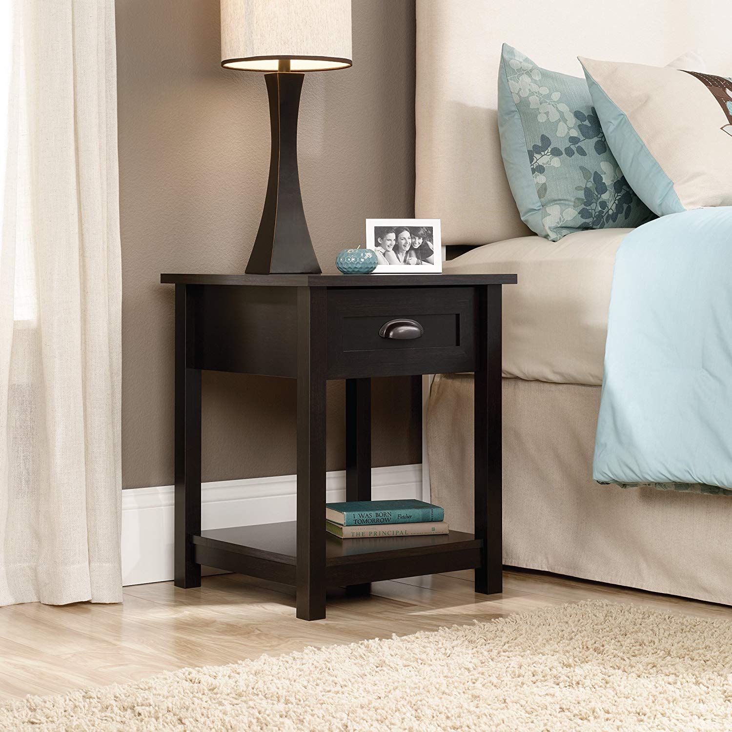 sauder nightstand black