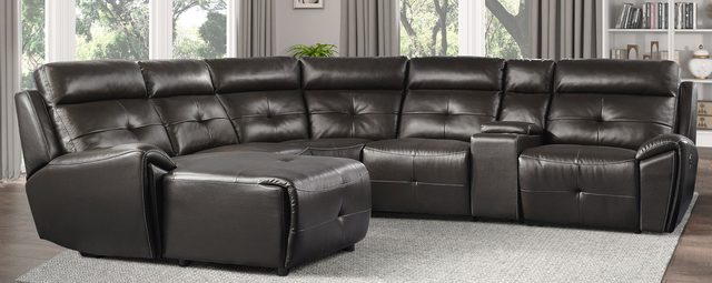 Homelegance® Avenue 6-Piece Dark Brown Sectional Sofa Set-2