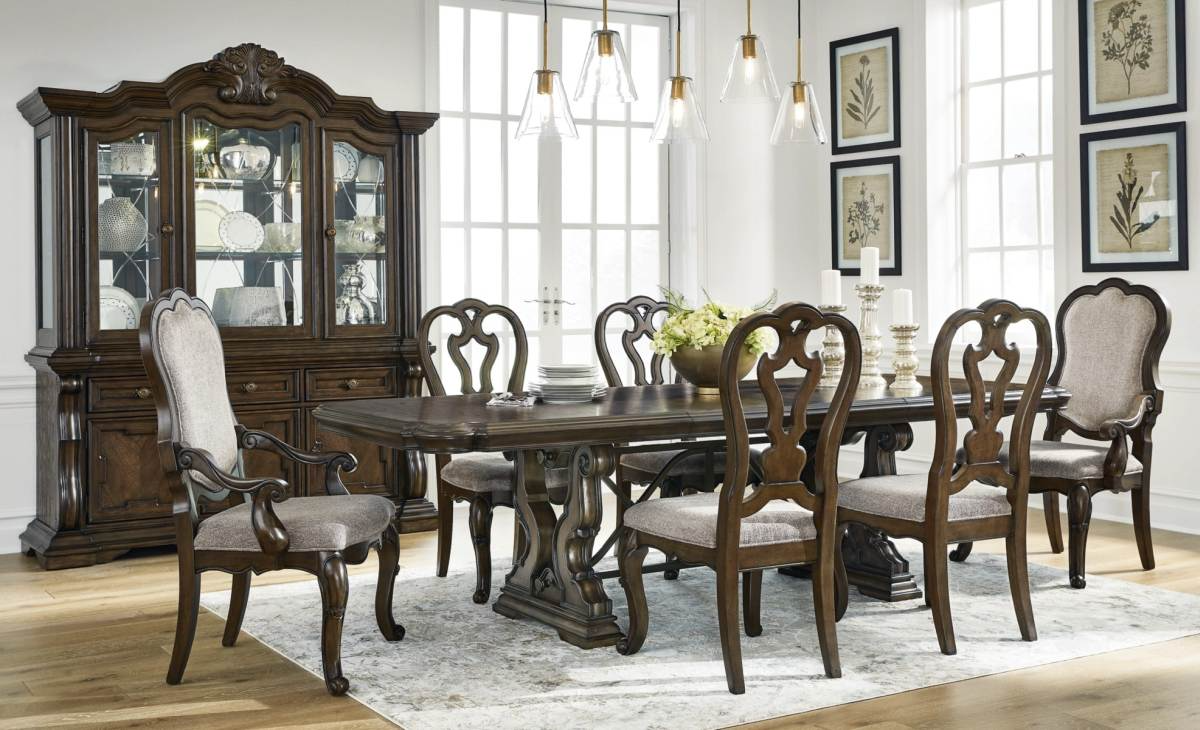 Signature Design By Ashley® Maylee 7-Piece Dark Brown Dining Table Set ...