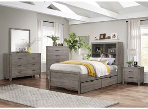 Homelegance® Woodrow 5-Piece Gray Twin Platform Bedroom Set