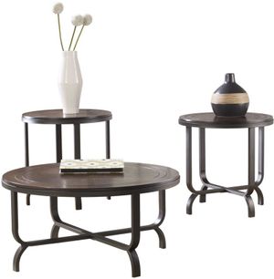 Signature Design by Ashley® Ferlin 3-Piece Dark Brown Occasional Table Set