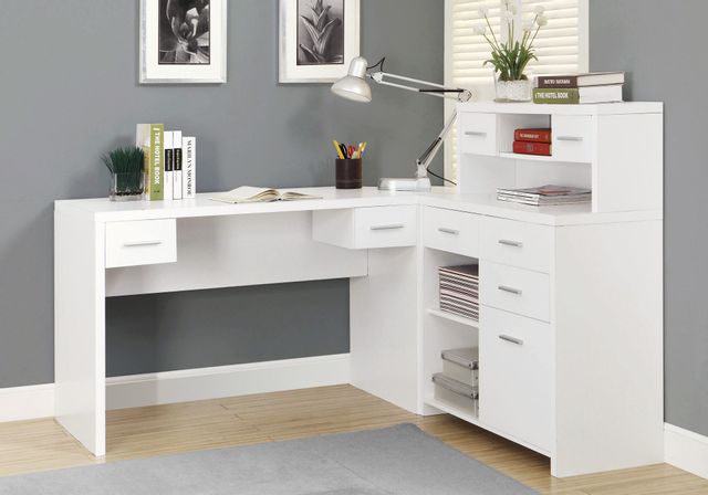 Monarch Specialties Inc. White L Shaped Corner Desk