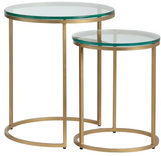 Crestview Collection Bassist 2-Piece Gold Accent Table Set