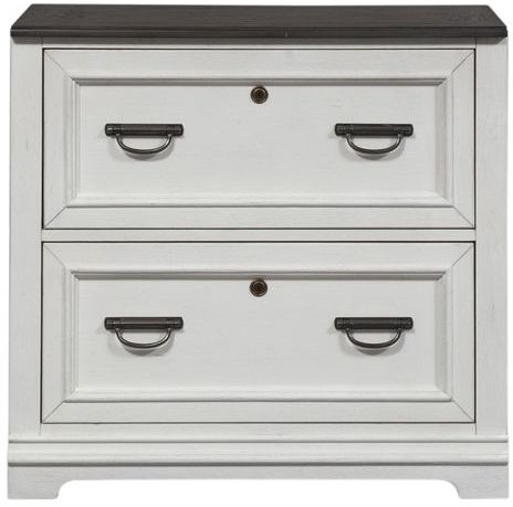 Liberty Furniture Allyson Park Wirebrushed White Bunching Lateral File Cabinet-1